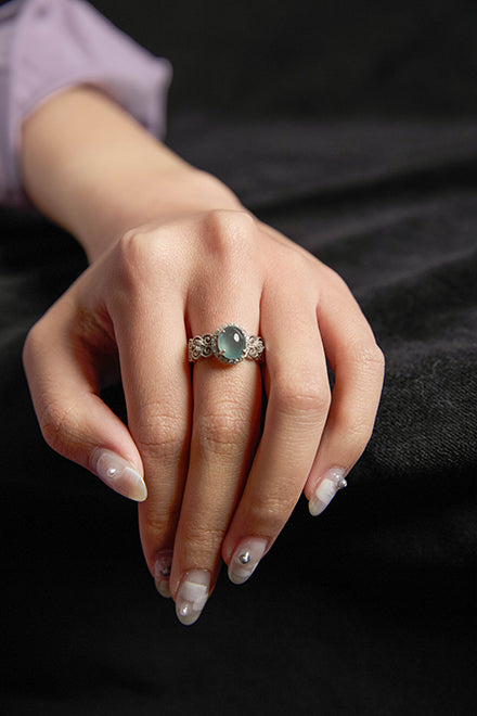 Azure-Jade and Zircon Ring