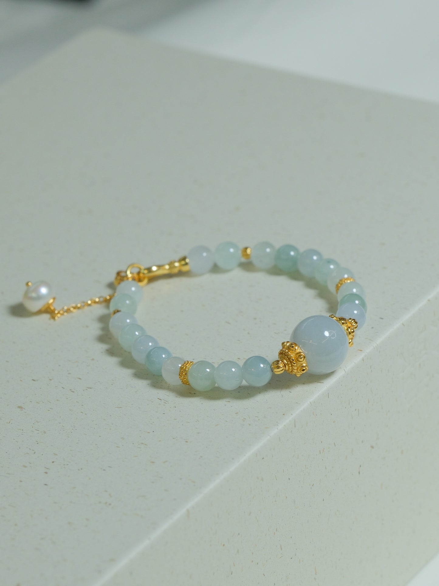 Natural Jade Pearl Adjustable Bracelet