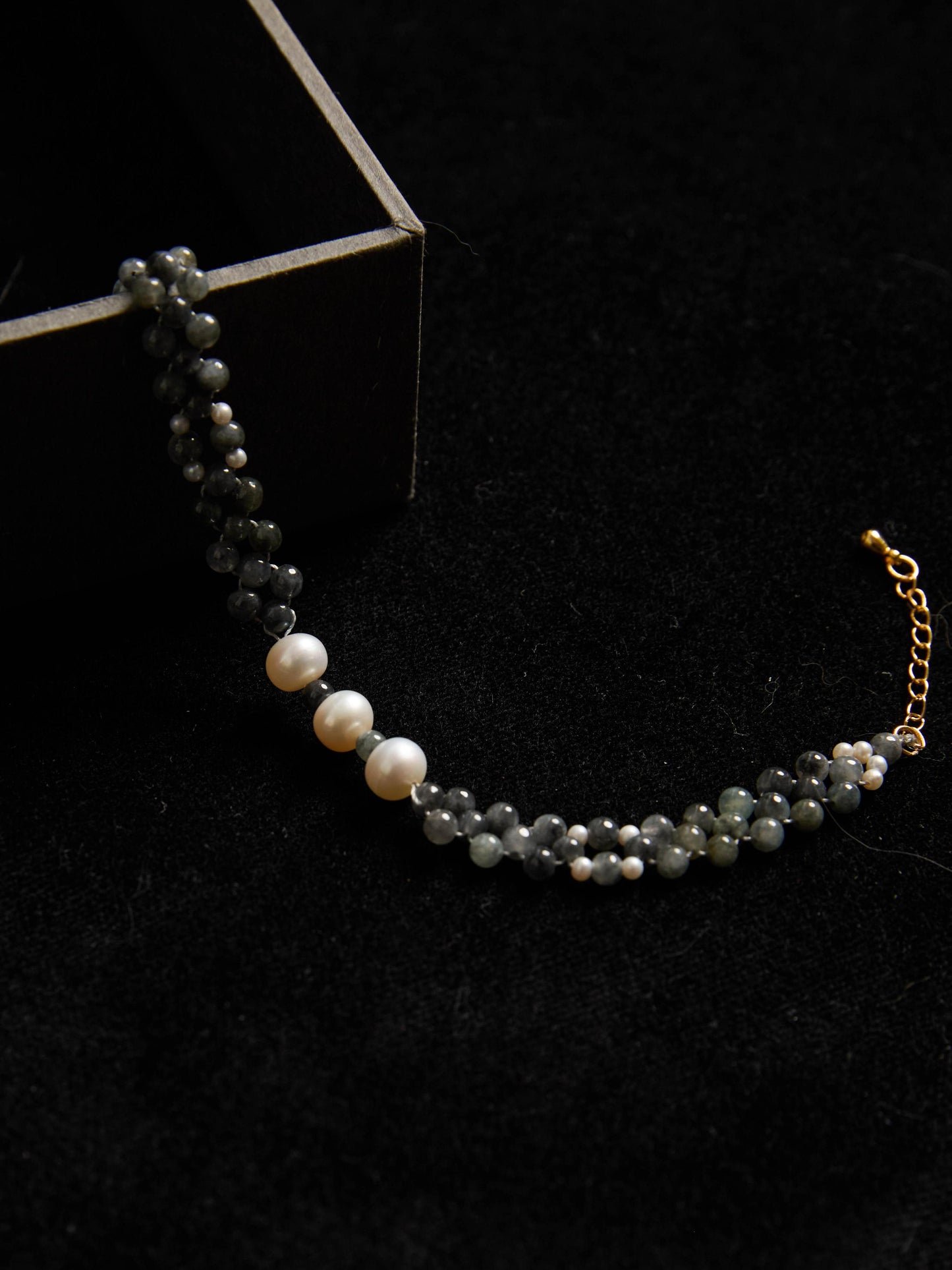 Twine Handmade Braided Jade Bracelet with Freshwater Pearls