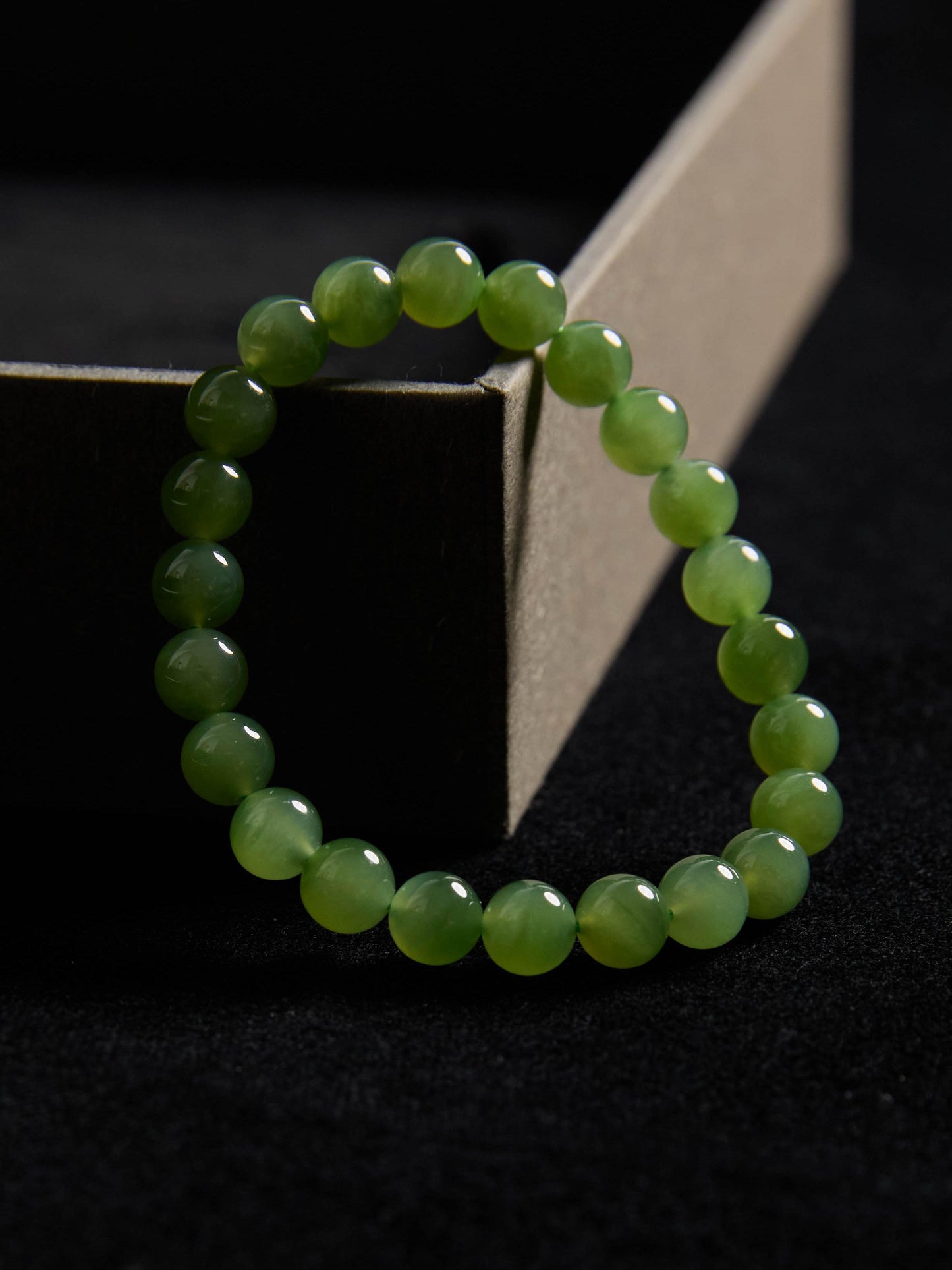 Forest Collection - Natural Green Cat's Eye Jade Bracelet with Beads