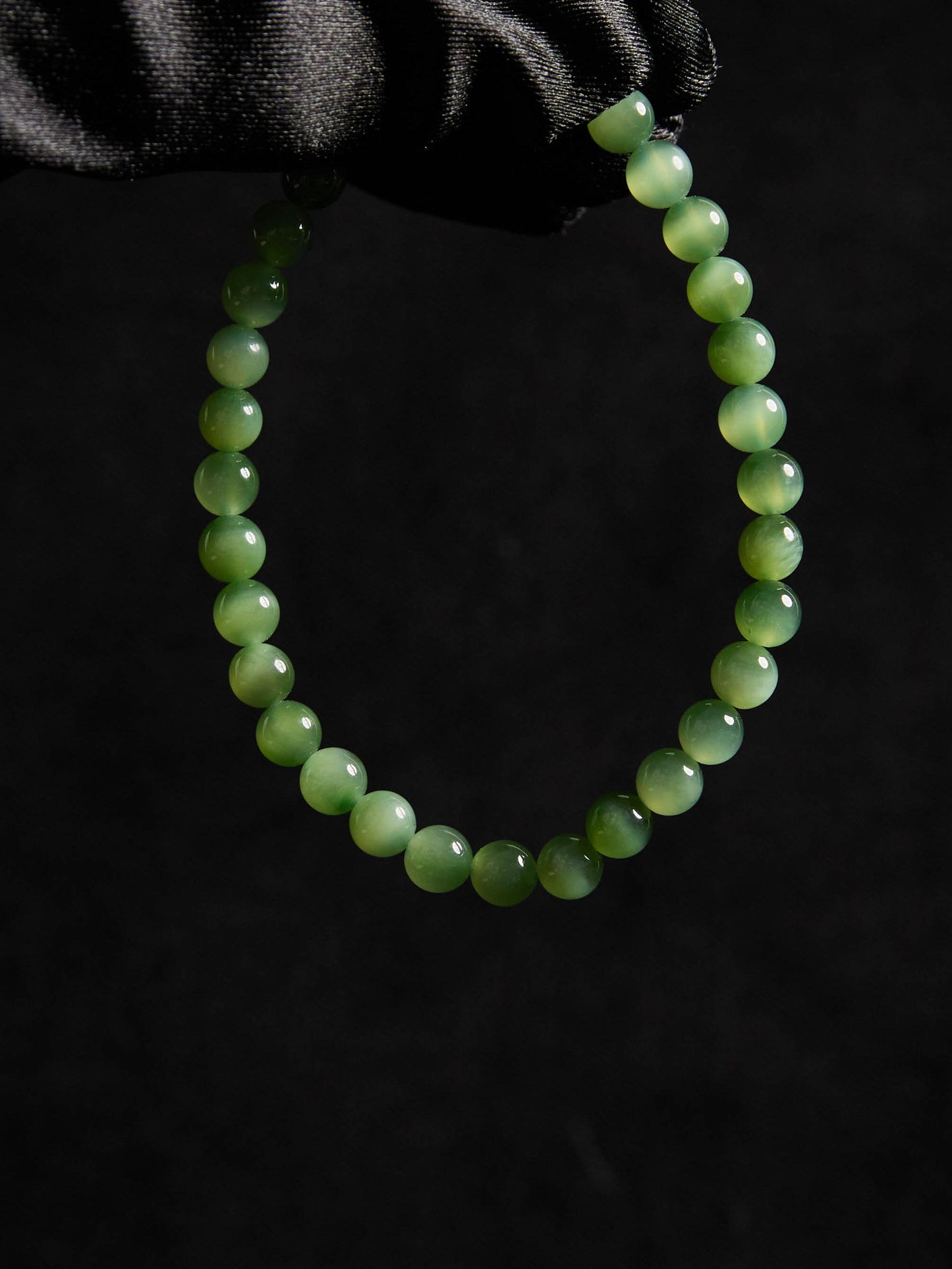 Forest Collection - Natural Green Cat's Eye Jade Bracelet with Beads