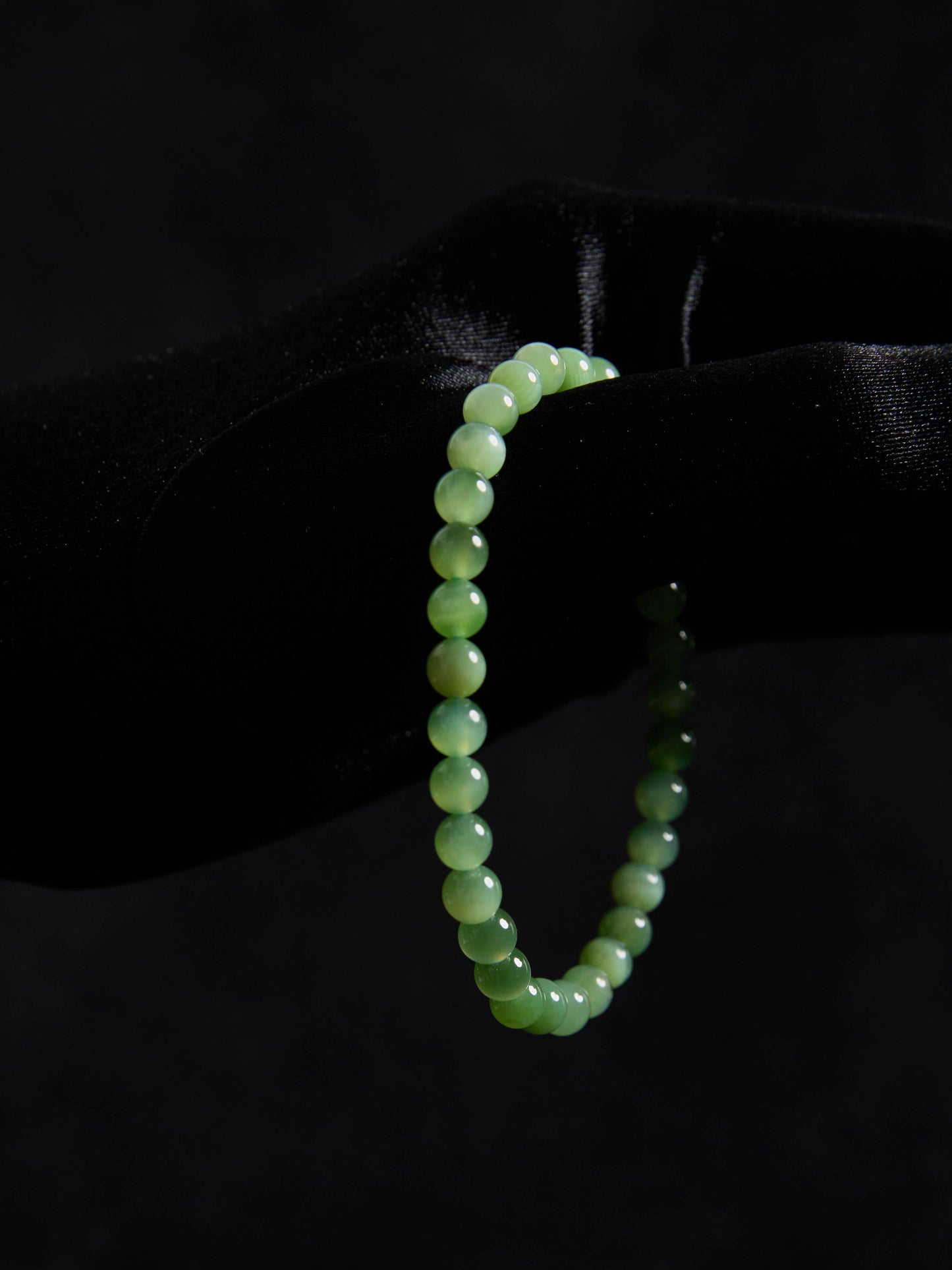 Forest Collection - Natural Green Cat's Eye Jade Bracelet with Beads