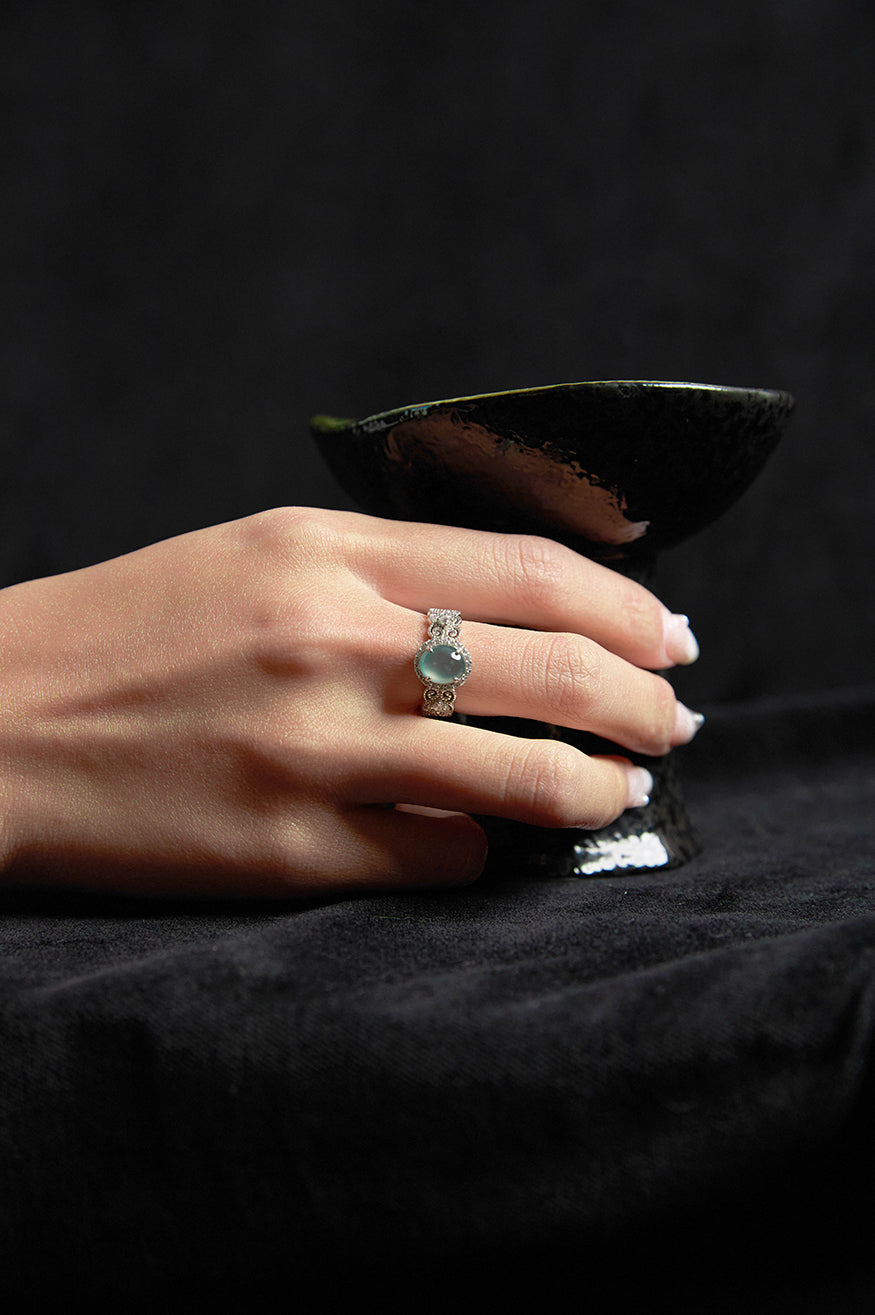 Azure-Jade and Zircon Ring