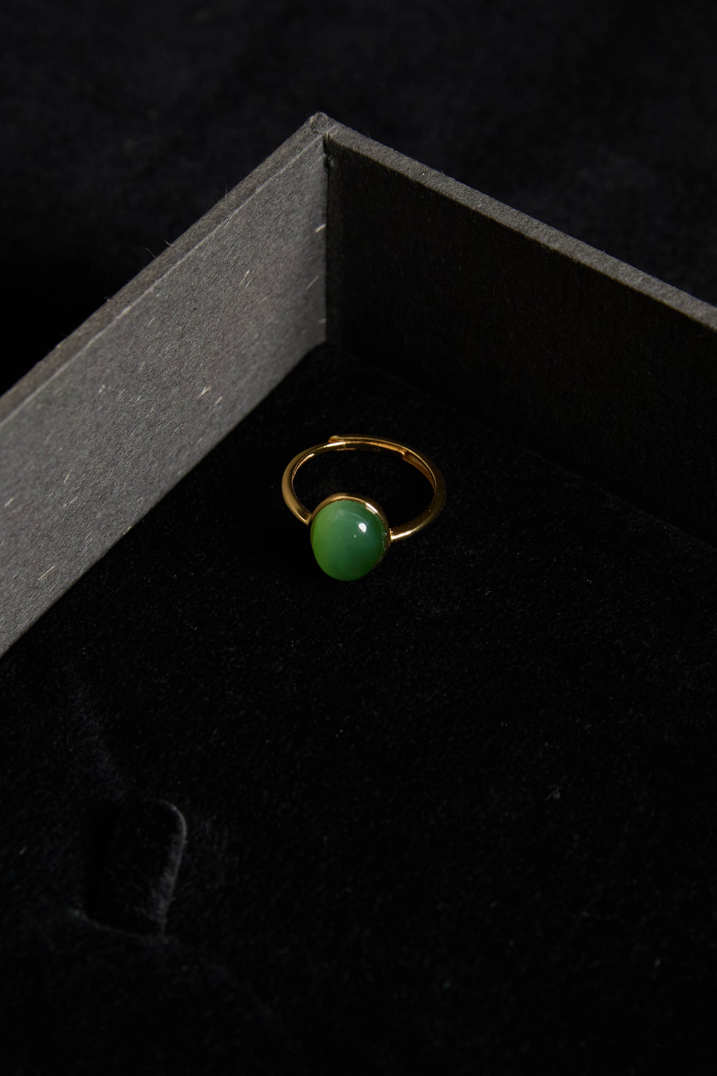 Cyan-Natural Jade Gold Ring