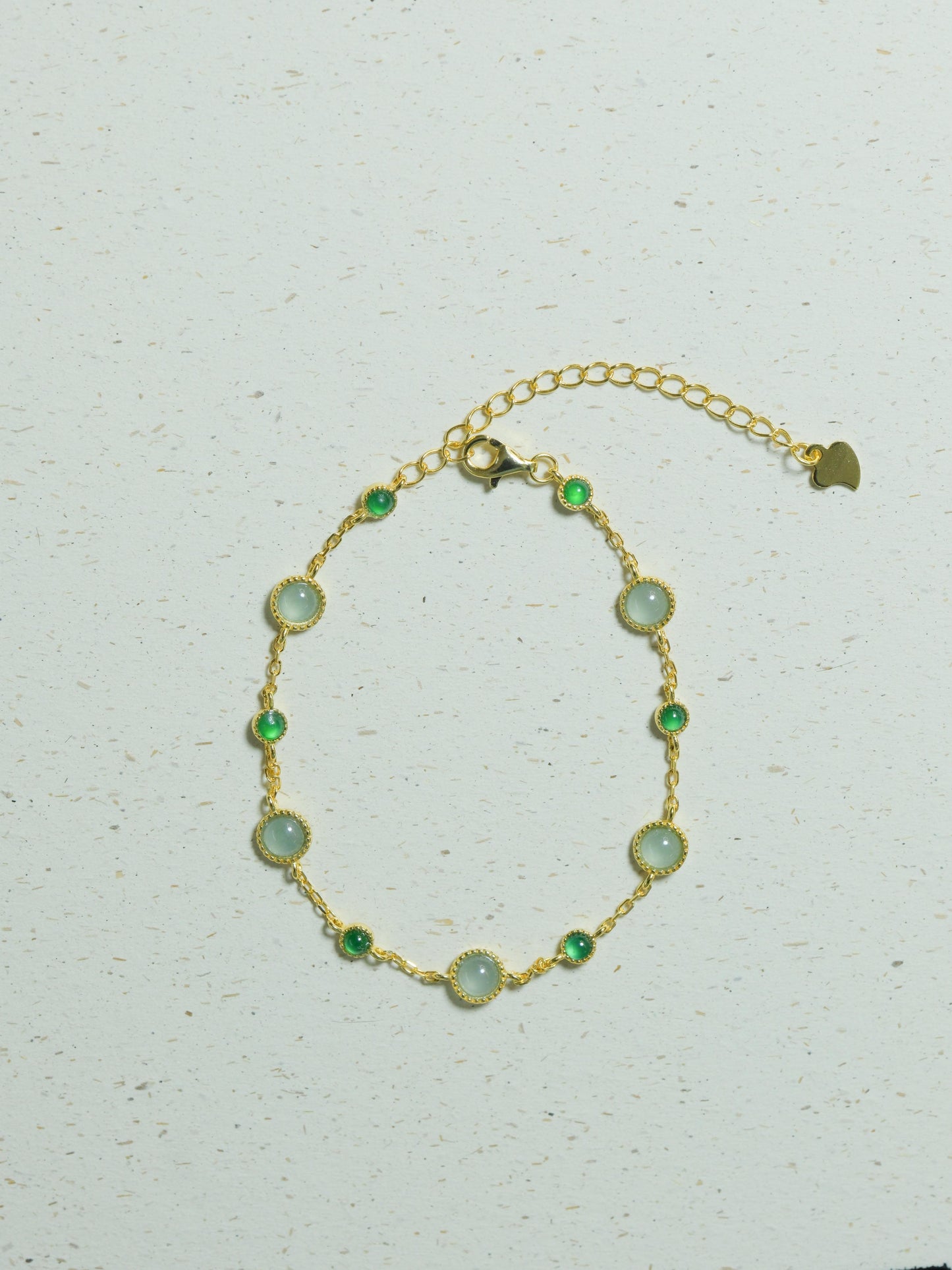 Two-tone Jadeite Ultra-fine Silver and Gold-plated Bracelet