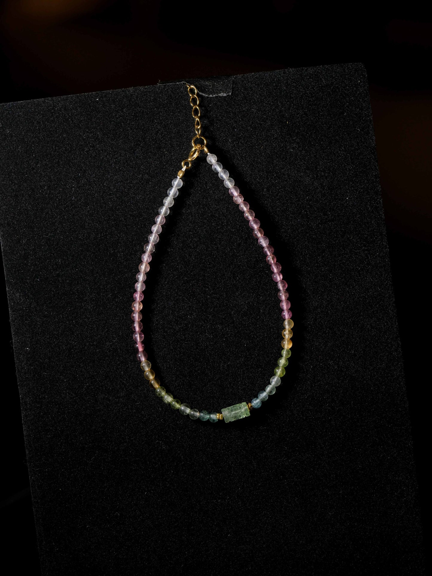 Colorful tourmaline ultra-fine beaded bracelet