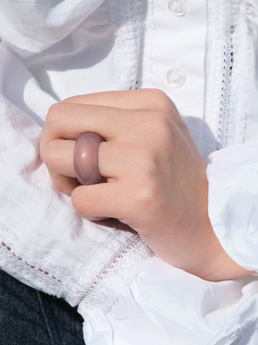 Lake Water - Natural Purple Agate Ring - Zhulry