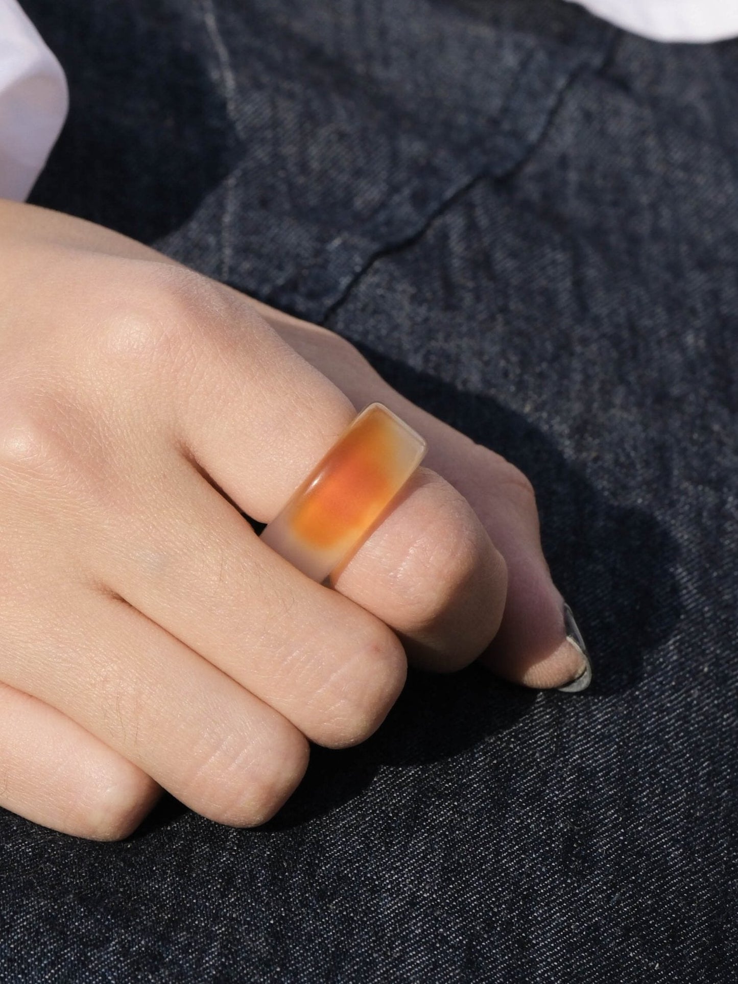 Koi-Natural Floating Flower Agate Ring - Zhulry