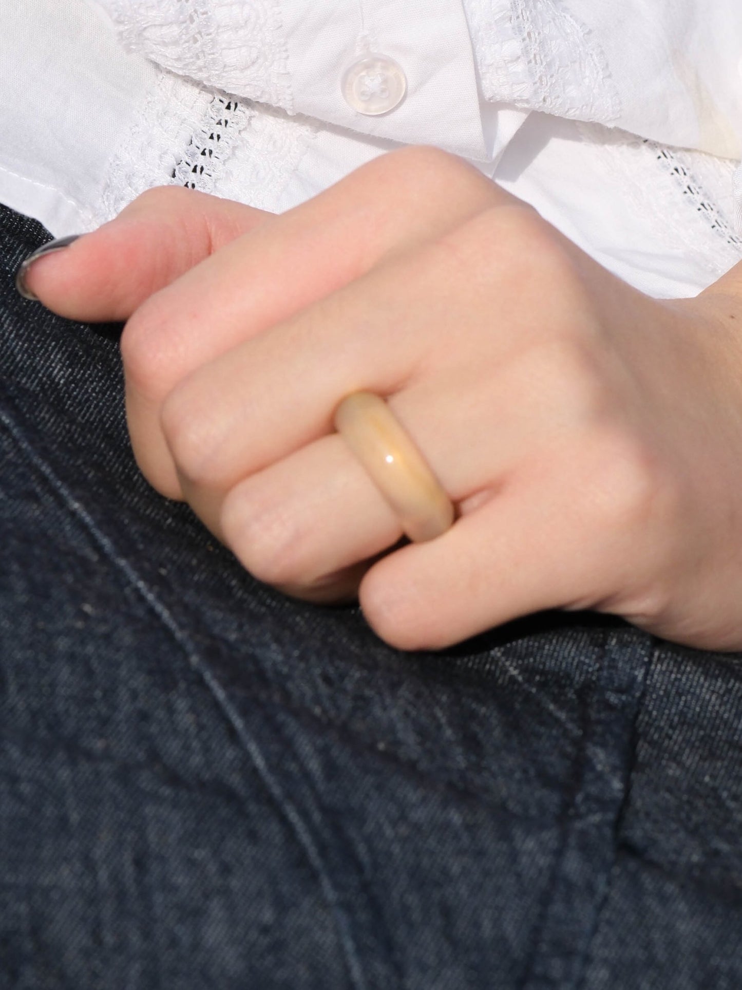 Sunshine - Natural Yellow Jade Ring - Zhulry