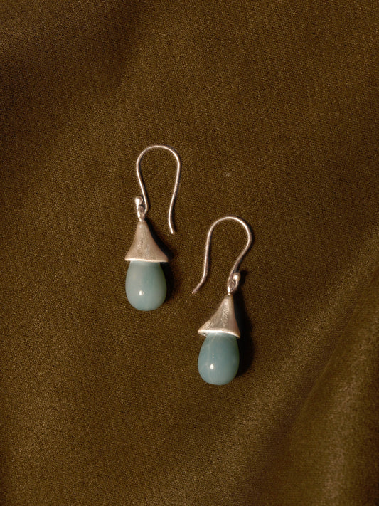 Droplets - Blue Water Drop Sterling jade and Silver Earrings