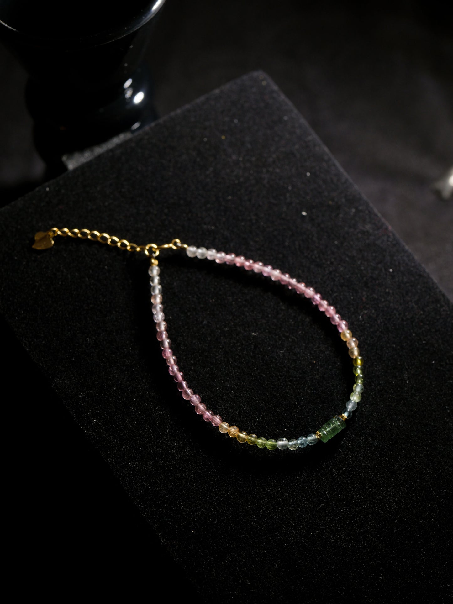 Colorful tourmaline ultra-fine beaded bracelet