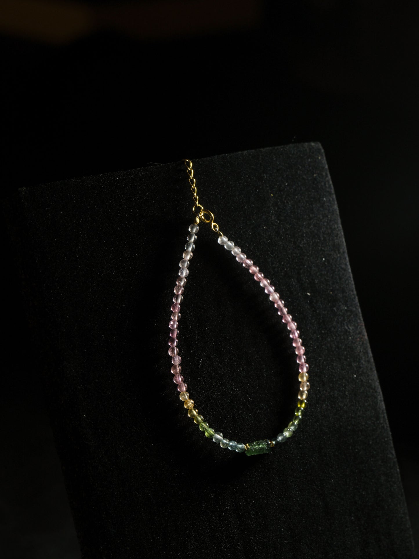 Colorful tourmaline ultra-fine beaded bracelet