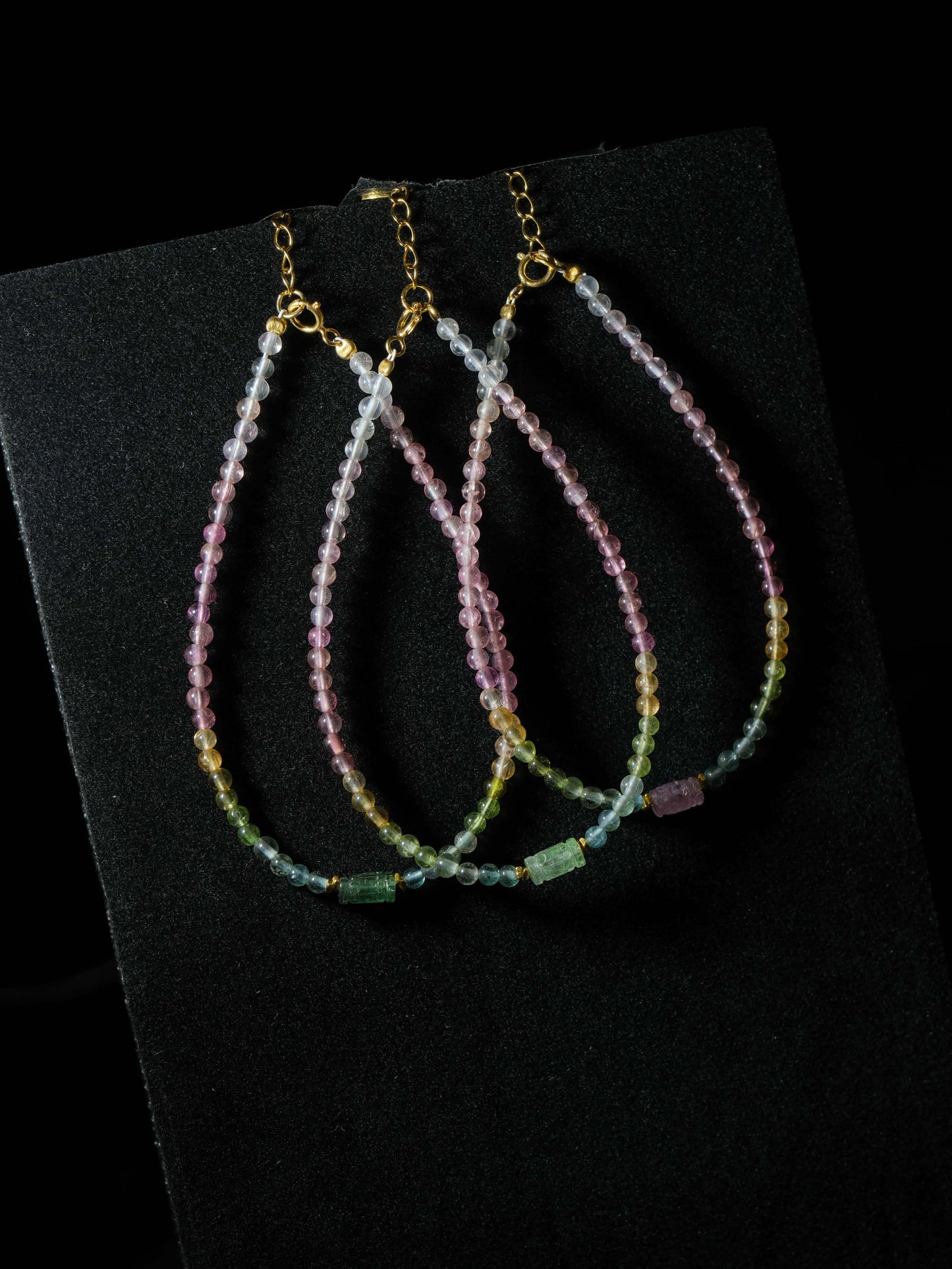 Colorful tourmaline ultra-fine beaded bracelet