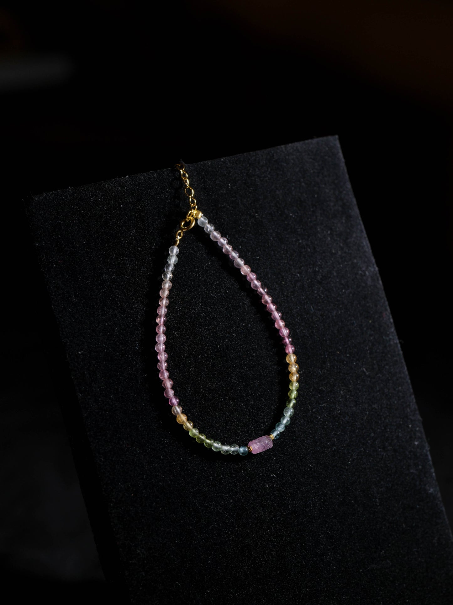 Colorful tourmaline ultra-fine beaded bracelet