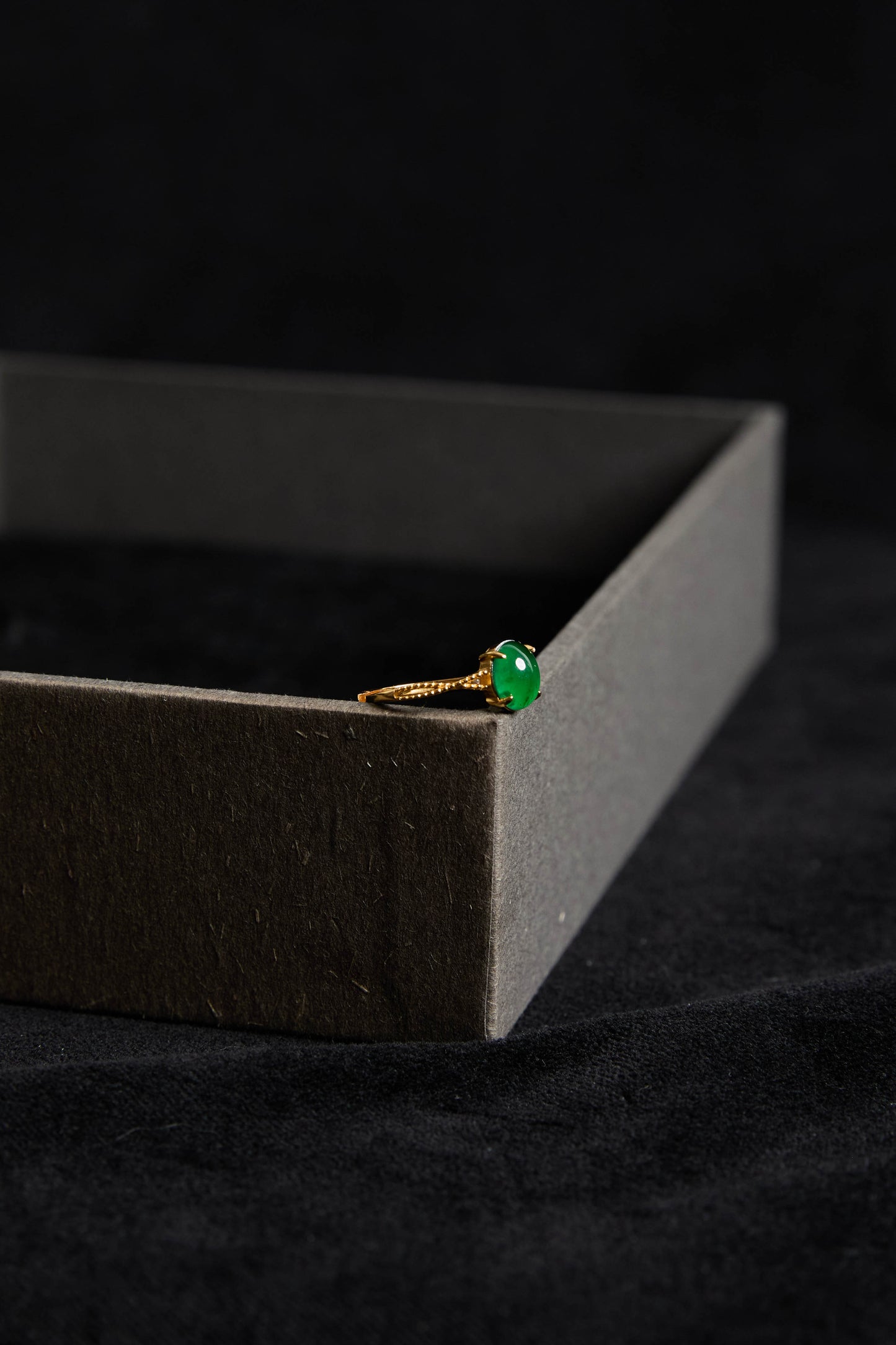 Cyan-Natural Jade Gold Ring