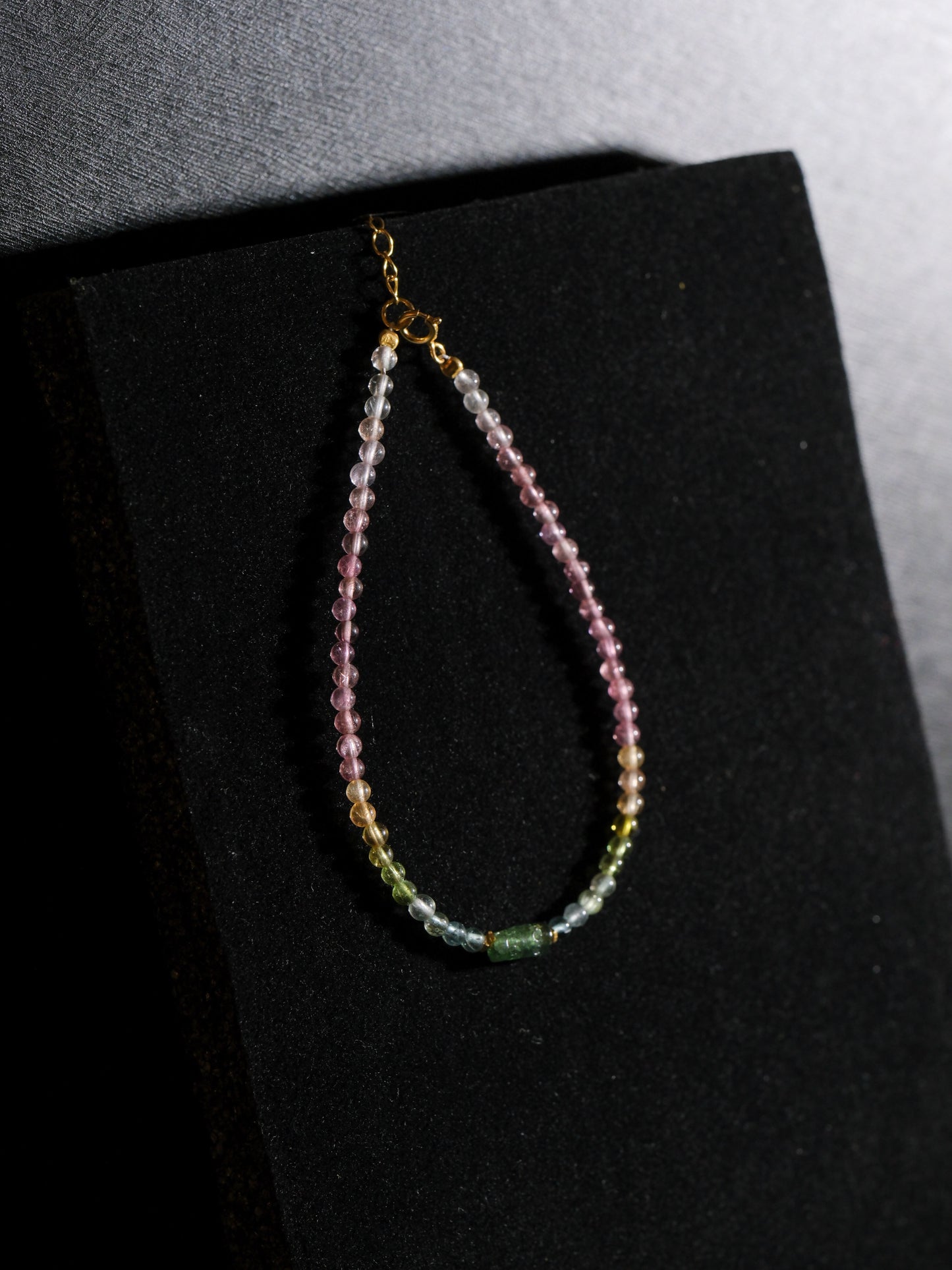 Colorful tourmaline ultra-fine beaded bracelet